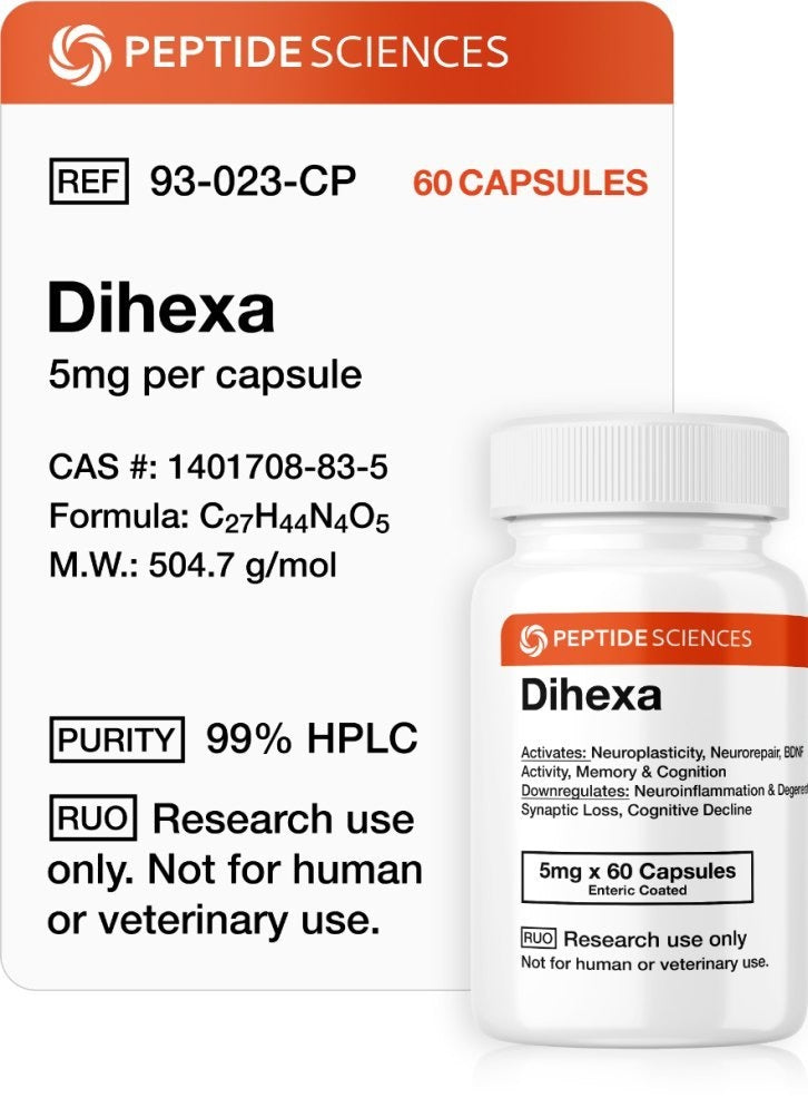 Dihexa 5mg (60 Capsules) - Peptide Sciences 1 Dihexa 5mg (60 Capsules) - Peptide Sciences