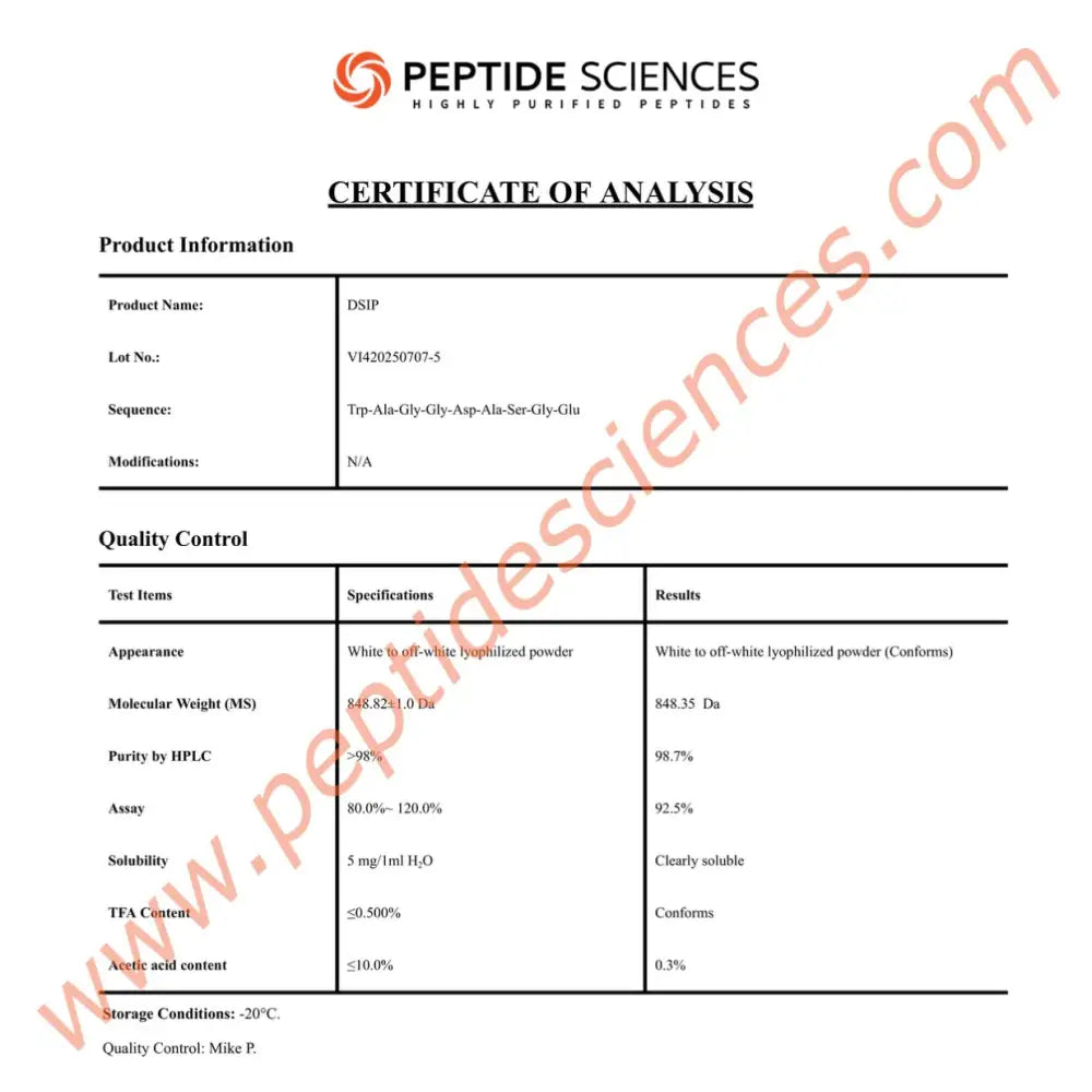DSIP 5mg - Peptide Sciences 4 DSIP 5mg - Peptide Sciences - Image 4