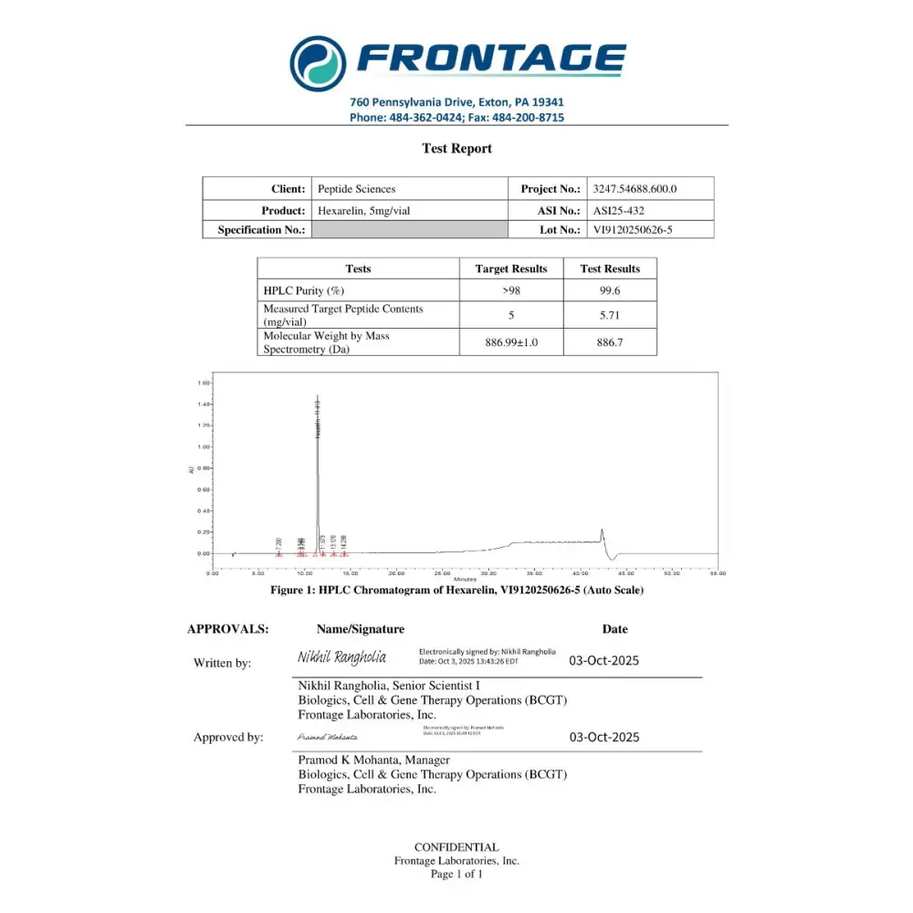 Hexarelin 5mg - Peptide Sciences 7 Hexarelin 5mg - Peptide Sciences - Image 7
