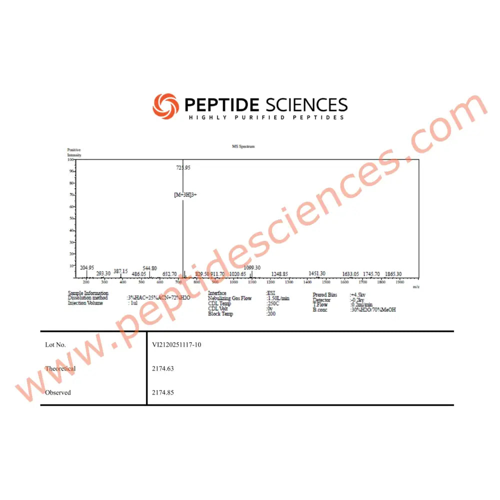 MOTS-c 10mg - Peptide Sciences 5 MOTS-c 10mg - Peptide Sciences - Image 5