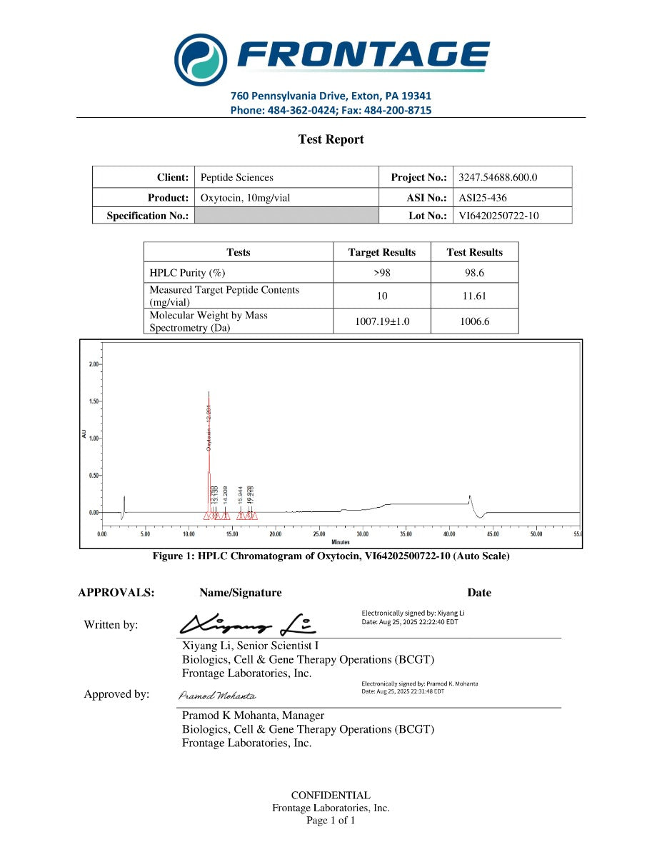 Oxytocin 10mg (6000 IU) - Peptide Sciences 7 Oxytocin 10mg (6000 IU) - Peptide Sciences - Image 7