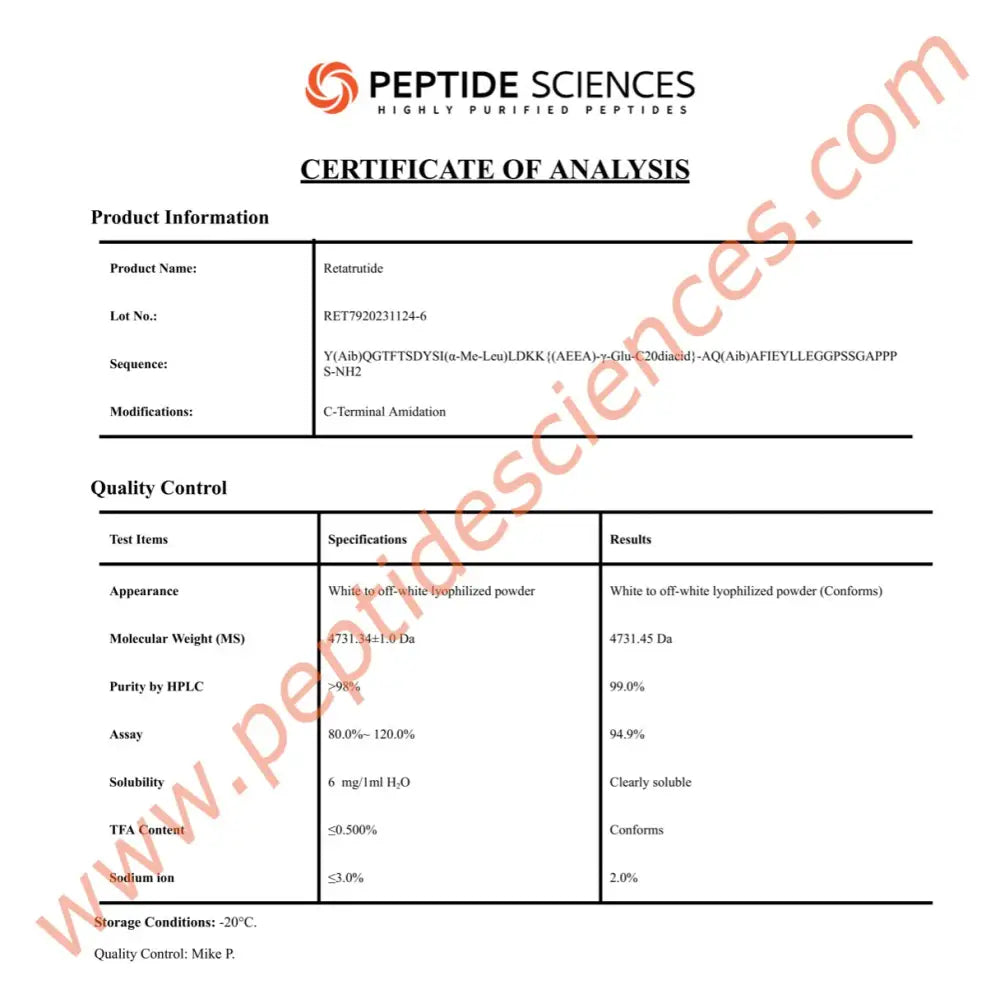 Retatrutide 16 mg - Peptide Sciences 6 Retatrutide 16 mg - Peptide Sciences - Image 6