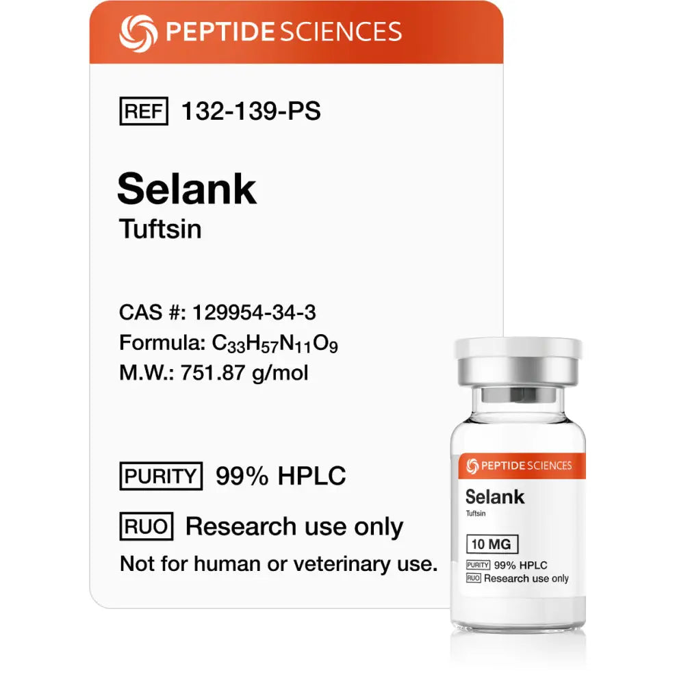 Selank 10mg - Peptide Sciences 1 Selank 10mg - Peptide Sciences
