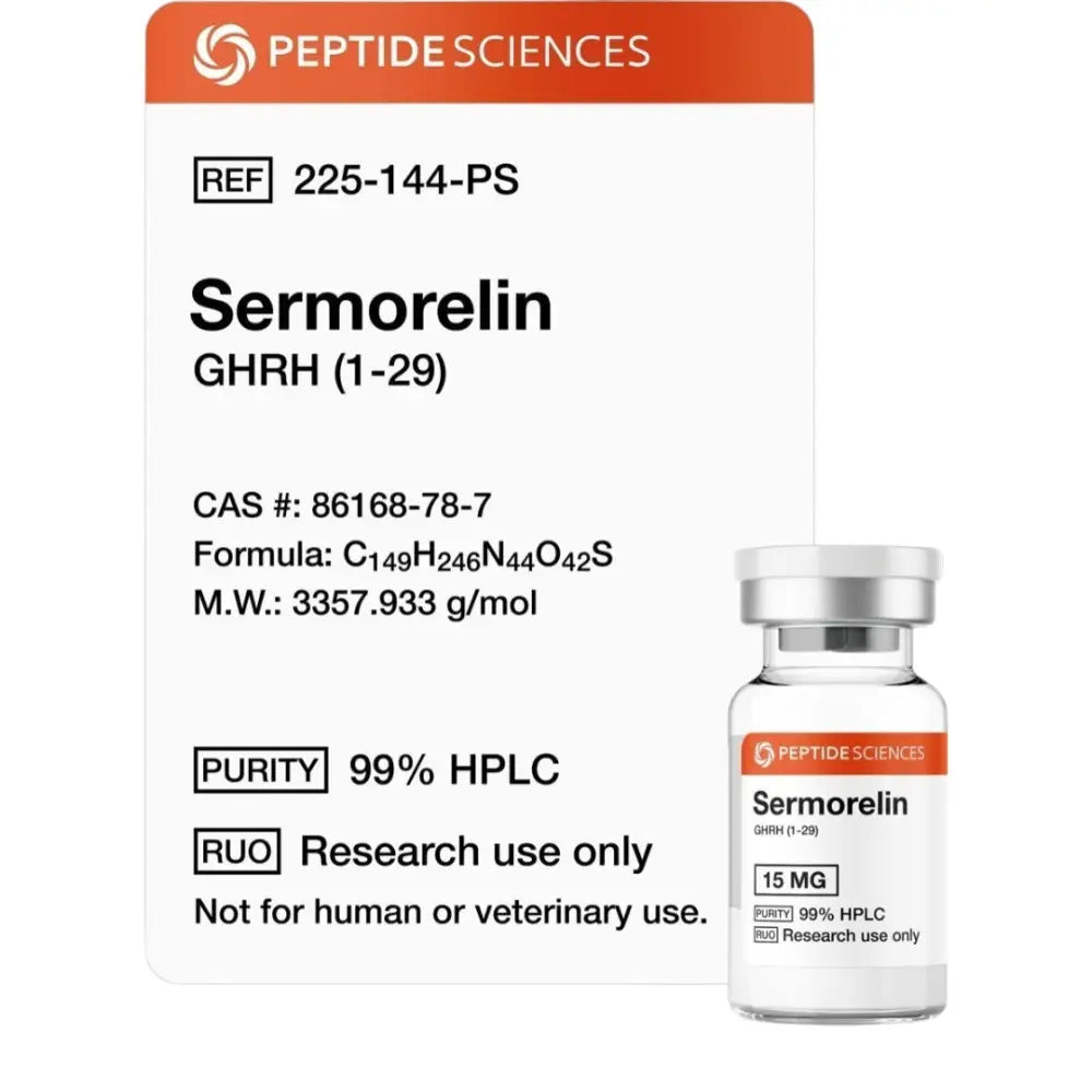 Sermorelin 15mg GHRH 1-29 - Peptide Sciences 1 Sermorelin 15mg GHRH 1-29 - Peptide Sciences
