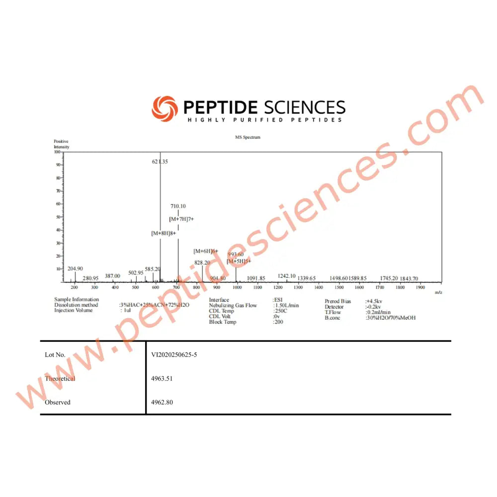 TB-500 (Thymosin Beta-4) (43aa) 5mg - Peptide Sciences 5 TB-500 (Thymosin Beta-4) (43aa) 5mg - Peptide Sciences - Image 5