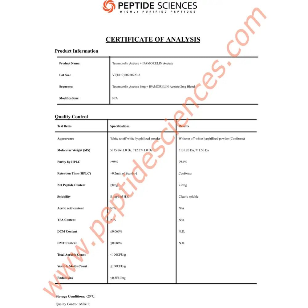 Tesamorelin, Ipamorelin 8mg (Blend) - Peptide Sciences 6 Tesamorelin, Ipamorelin 8mg (Blend) - Peptide Sciences - Image 6
