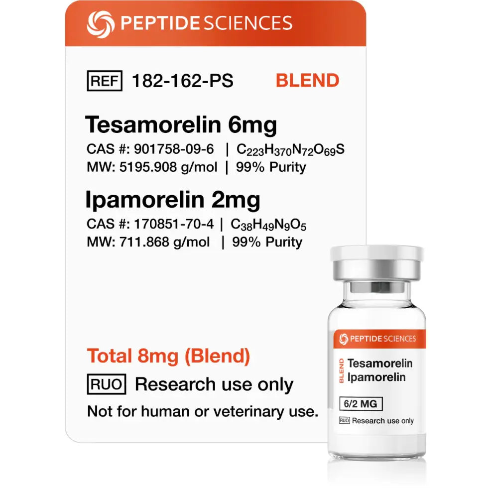 Tesamorelin, Ipamorelin 8mg (Blend) - Peptide Sciences 1 Tesamorelin, Ipamorelin 8mg (Blend) - Peptide Sciences